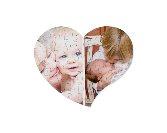 Puzzle su masonite a Cuore A4 Collage