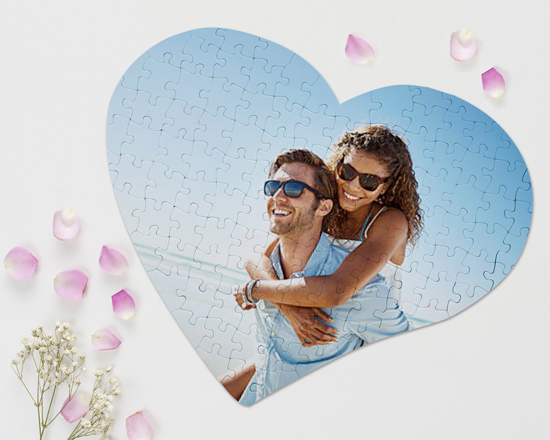 Puzzle Cuore A3 personalizzato con foto coppia di fidanzati