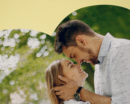 Particolare puzzle con stampa personalizzata su cuore A3