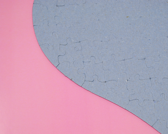 Retro in cartoncino del  puzzle cuore formato A3