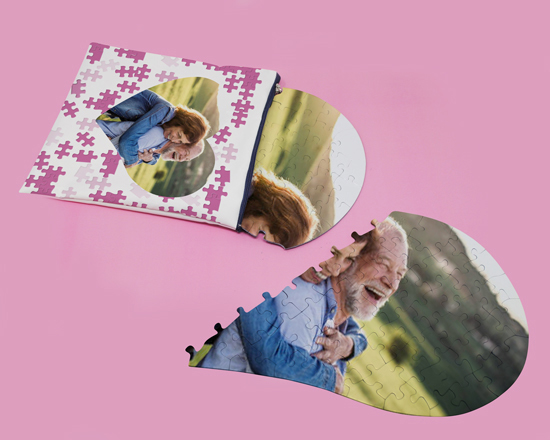sacchetto raccogli puzzle personalizzato con la stessa foto