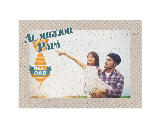 Puzzle personalizzato con foto e grafica per la festa del papà