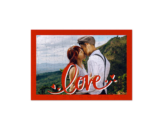 Puzzle formato A4 con grafica Love per innamorati