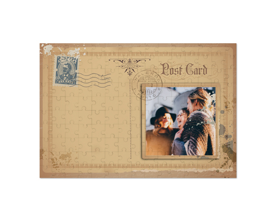 Puzzle in legno con grafica cartolina