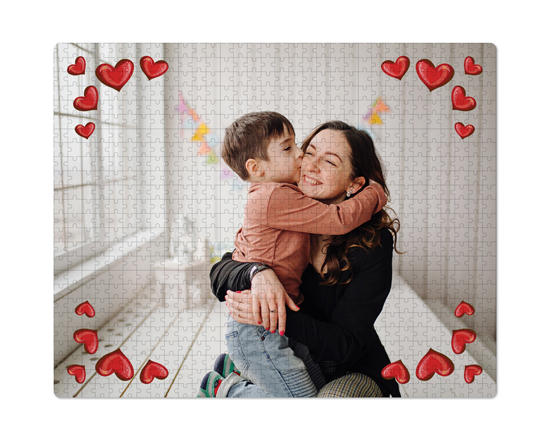 Puzzle Medio 51x41 cornice di cuori personalizzabile