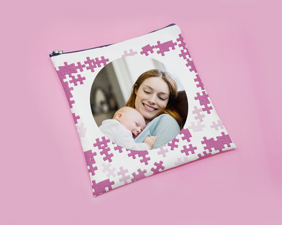 Puzzle rotondo in legno con sacchetto porta puzzle