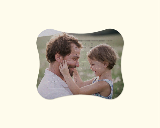 puzzle con cornice fiocco personalizzato