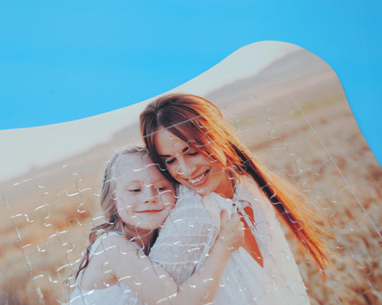 particolare foto puzzle con cornice fiocco