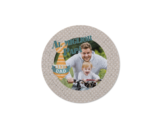 Puzzle con foto rotondo Best dad