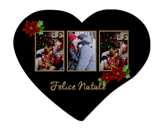 Collage natalizio per puzzle cuore A3
