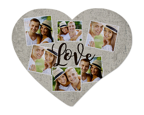 Puzzle cuore A3 con grafica Crazy collage