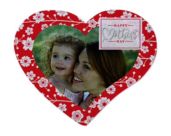 Puzzle cuore A3 personalizzato con grafica Mother's day
