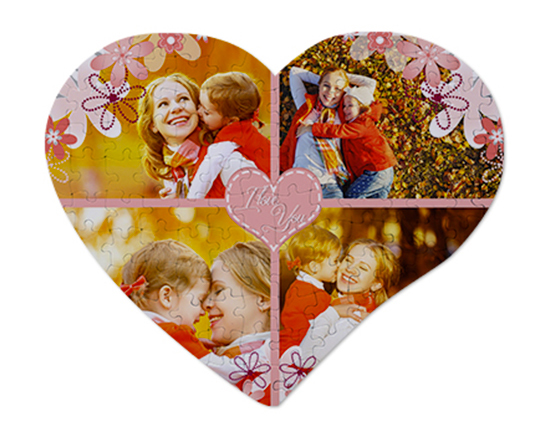 Puzzle personalizzato con grafica con cuore per la mamma