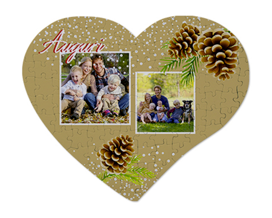 Grafica natalizia per il foto puzzle a cuore