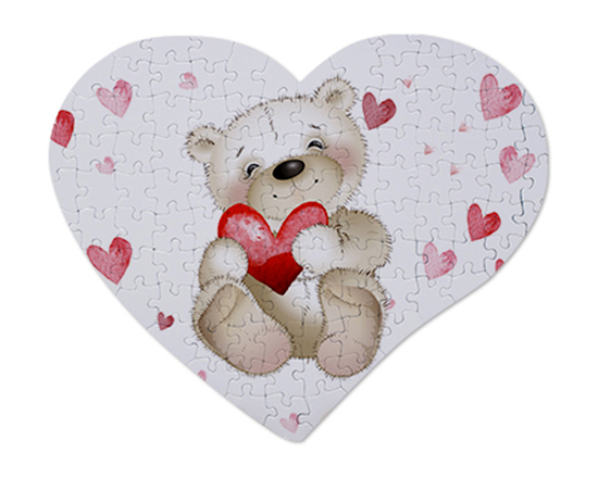 Puzzle cuore A3 con grafica Sweet teddy bear