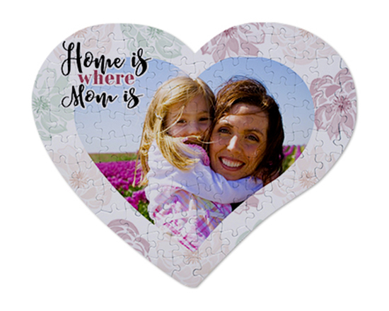 Puzzle a cuore con grafica per la mamma
