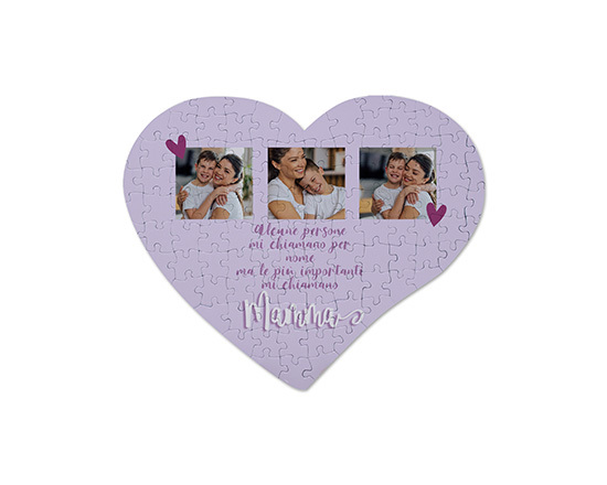 Foto puzzle grafica collage con dedica per la mamma
