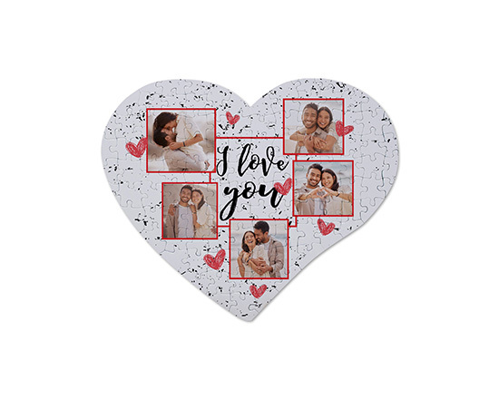 Puzzle a cuore A4 con grafica collage