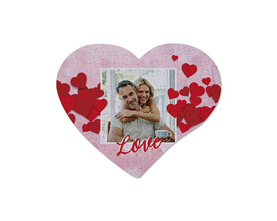Puzzle cuore A4 con foto e grafica Storm of hearts