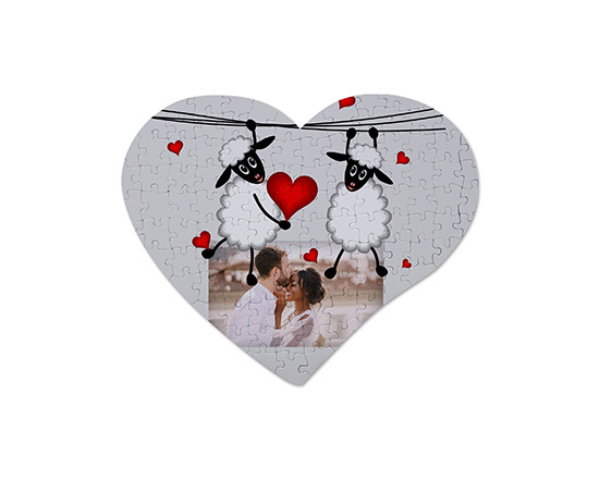 Foto su Puzzle a Cuore A4 con pecorelle