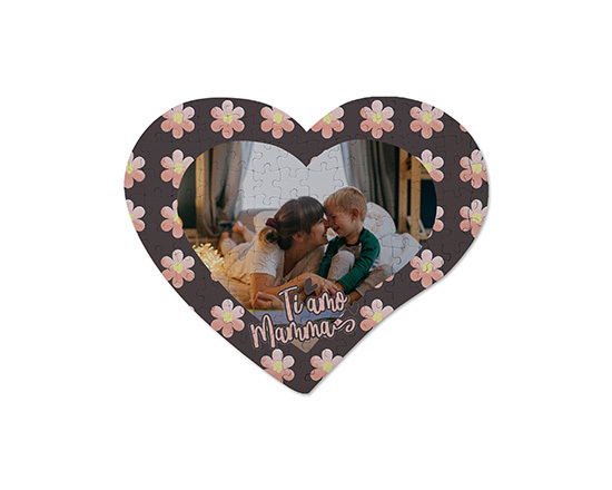 Puzzle cuore A4 Ti amo mamma