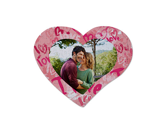 Puzzle cuore A4 con foto e grafica Words of love