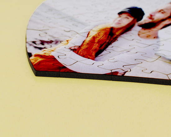 Puzzle cuore A3 in legno da 55 pezzi