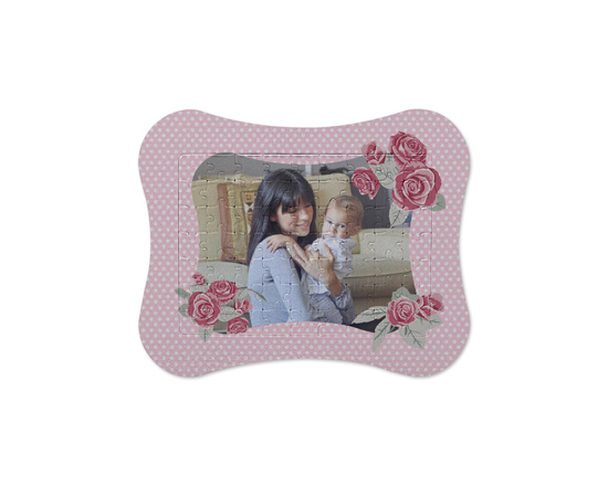 Puzzle con cornice e grafica rose