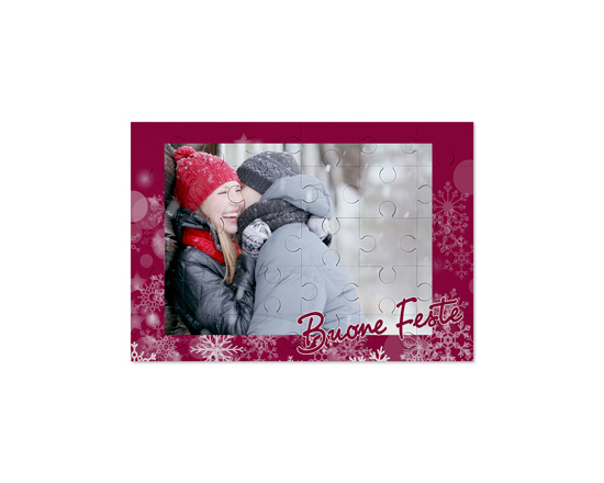 Puzzle in legno 17x25 cm buona feste