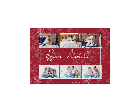 Puzzle in Legno Small Red Christmas