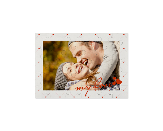 puzzle in legno small con grafica love