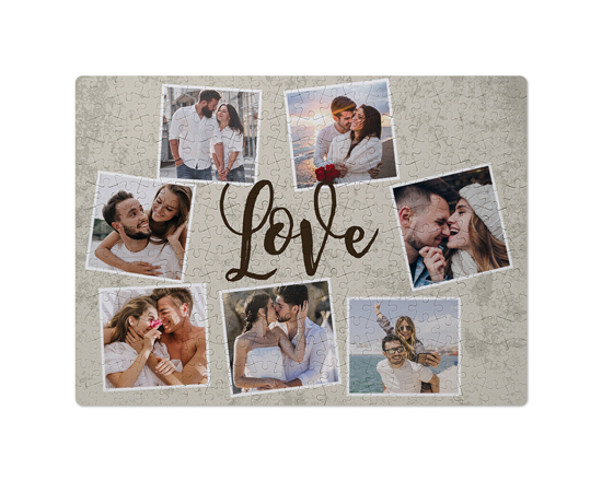 Puzzle in tessuto collage love personalizzabile