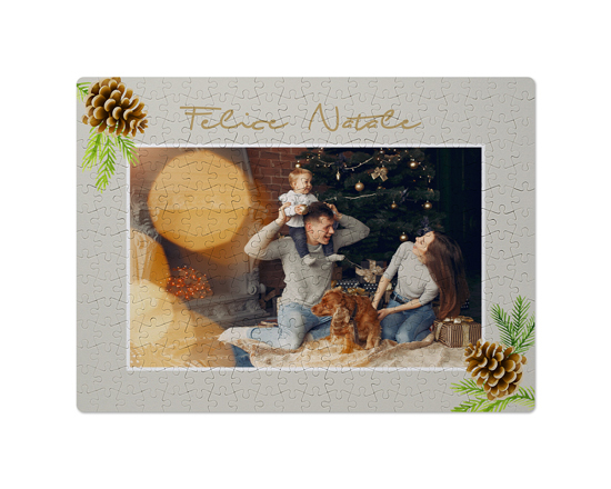 Puzzle in tessuto felice Natale personalizzabile