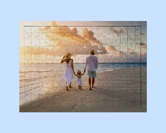 Puzzle in legno A3 con cornice foto al mare