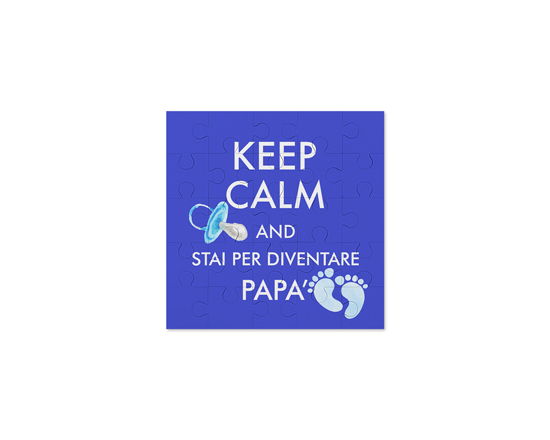 Puzzle quadrato in legno con il Keep Calm per il papà