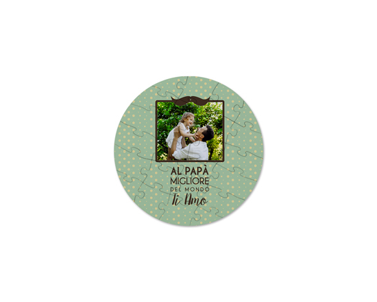 Puzzle legno rotondo Papà ti amo