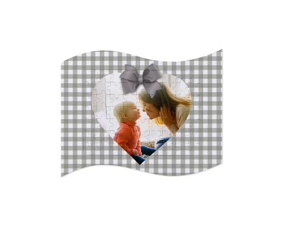 Puzzle con cornice onda grafica cuore