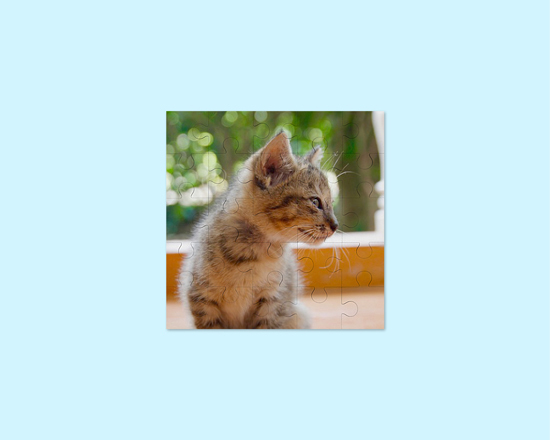 Puzzle quadrato in legno con gatto