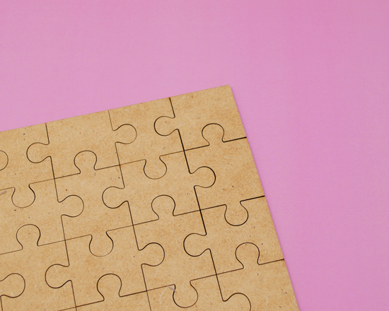 Puzzle quadrato in legno retro