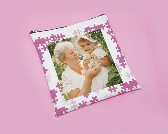 Puzzle quadrato in legno con sacchetto porta puzzle