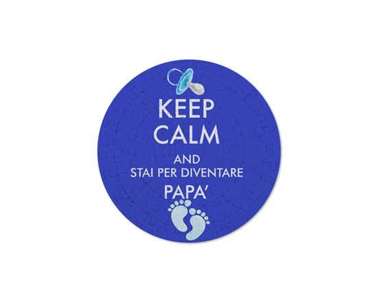 Keep calm stampato su foto puzzle rotondo