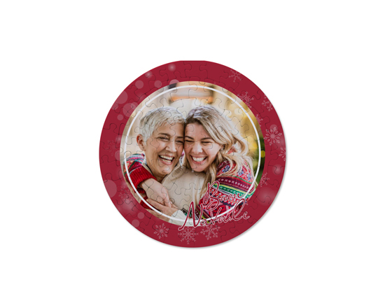 Puzzle in cartoncino con la tua foto e auguri di buon natale