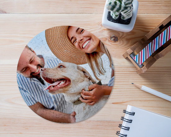 carica la tua foto sul nostro puzzle tondo