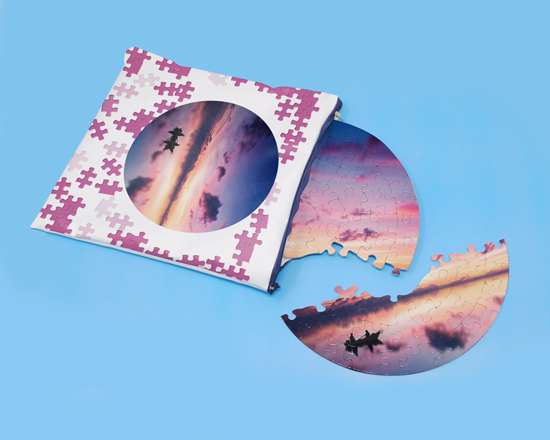 Sacchetto porta tessere con la stessa foto del tuo puzzle rotondo