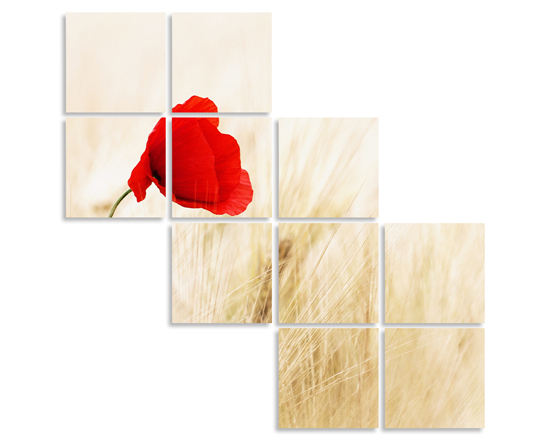 Composizione a scalini di pannelli quadrati