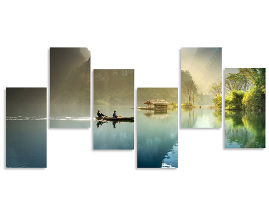 Composizione di 6 pannelli disposti a zig zag per le tue foto