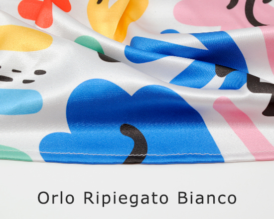 Raso con orlo ripiegato bianco