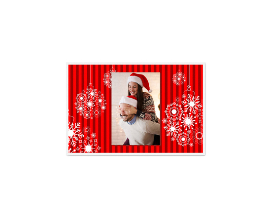 Bigliettino stampato sul fronte con foto e grafica di Natale