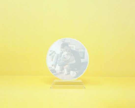 Retro del cristallo cerchio con foto