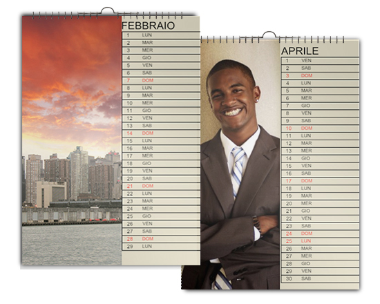 Calendario Multipagina a3 con datario laterale